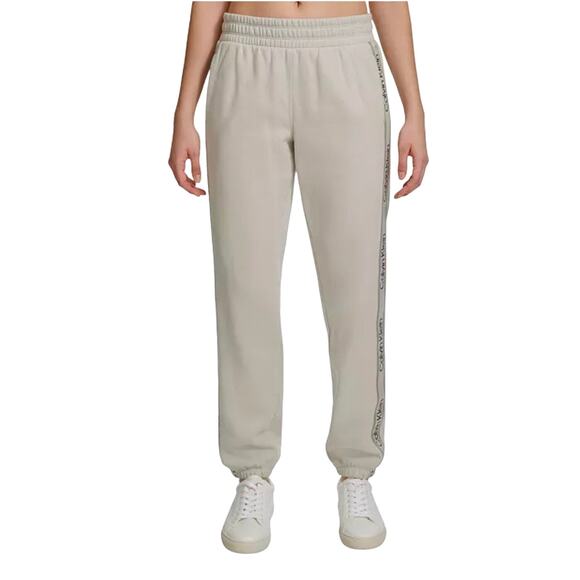 Calvin Klein Pants - Calvin Klein Performance Women's Fleece Logo Stripe Joggers NWT PORCINI SIZE S